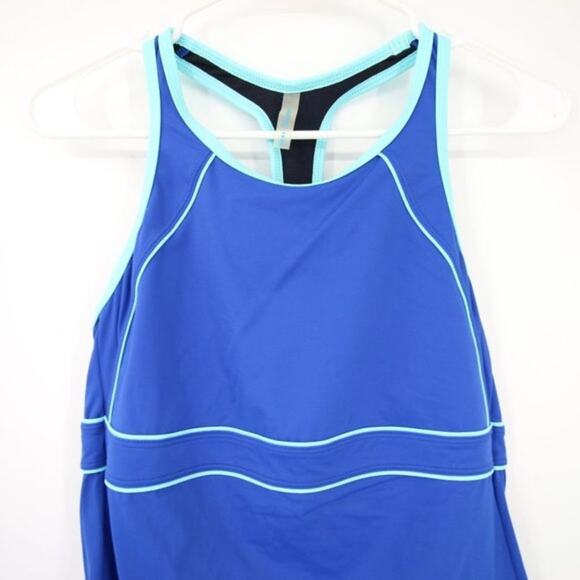 Lands End Swim Top Tankini Size 8 Blue Racerback New without Tags - Picture 2 of 7